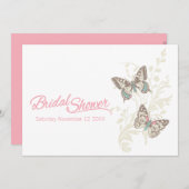 Zwei Schmetterlinge grafische Brautdusche Einladun Einladung (Vorne/Hinten)