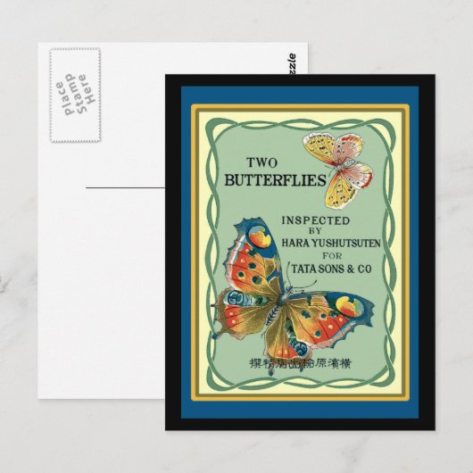 Zwei Schmetterlinge Postkarte (Vorne/Hinten)