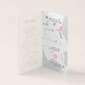 Zwei Schmetterlinge Rosa Hochzeit Details Zeitplan (Innenseite)