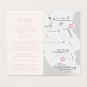 Zwei Schmetterlinge Rosa Hochzeit Details Zeitplan (Innenseite Aufgefaltet)