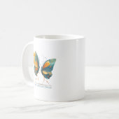 Zwei Schmetterlinge tanzen, farbige Flügel.   Kaffeetasse (Vorderseite Links)