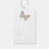 Zwei Schmetterlinge zeichnend Aqua Dankeschön Gesc Geschenkanhänger (Rückseite)