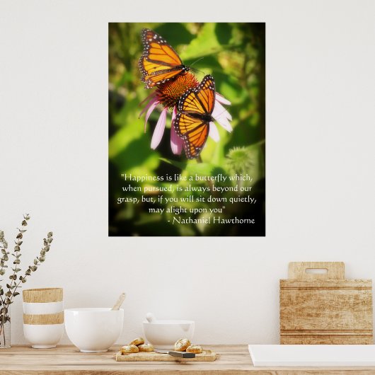 Zwei Schmetterlinge Zitat Poster (Küche)