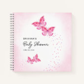 Zwei Schmetterlinge zwei Girls Baby Shower Gästebu Notizblock (Vorderseite)
