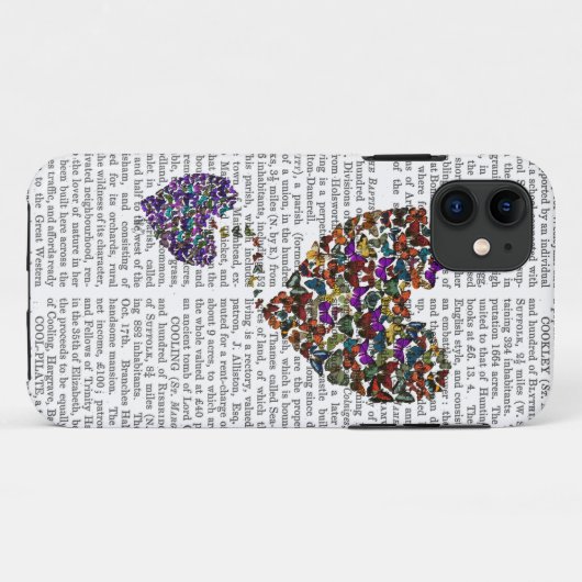 Zwei Schmetterlings-Herzen Case-Mate iPhone Hülle (Rückseite (Horizontal))