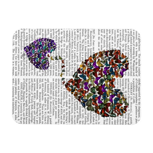 Zwei Schmetterlingshörer Magnet (Horizontal)