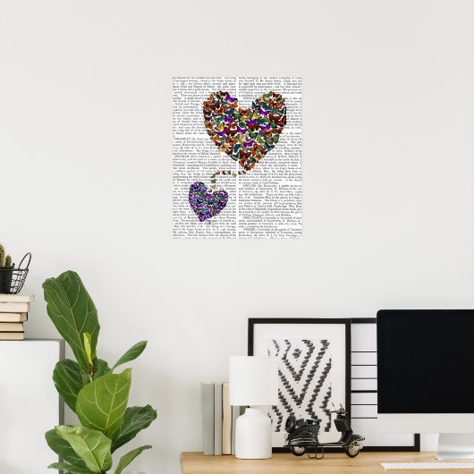 Zwei Schmetterlingshörer Poster (Heimbüro)