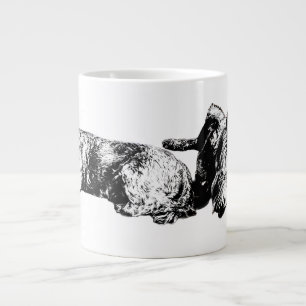 Zwei Schnauzer – Schwarz-Weiß-Hundetasse Jumbo-Tasse