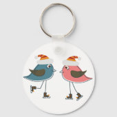 Zwei Schneebären-Ice-Skaten Schlüsselanhänger (Vorderseite)