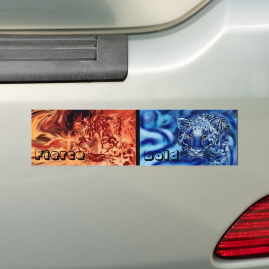 Zwei Schneeleoparden Feuer und Eis Autoaufkleber (Auf Auto)