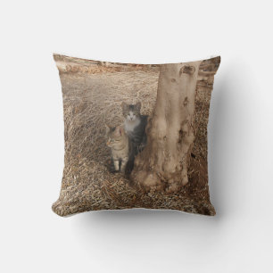 ZWEI SCHNEIZKATZEN IN EINER URSPRÜNGLICHEN BILDKUN KISSEN