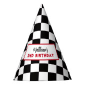Zwei Schnell 2. Geburtstag Junge Rennwagen Partyhütchen (Vorderseite)