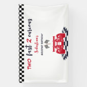 Zwei schnell zwei neugierige zweite Kindergeburtst Banner (Vertikal)