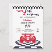 Zwei schnell zwei neugierige zweite Kindergeburtst Einladung (Vorderseite)