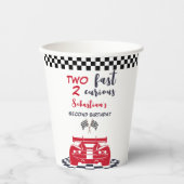 Zwei schnell zwei neugierige zweite Kindergeburtst Pappbecher (Vorderseite)