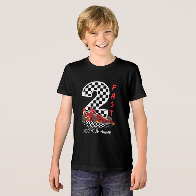 Zwei Schnelle 2. Geburtstag Tri-Blend Shirt (Vorderseite voll)
