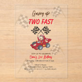 Zwei schnelle 2. Geburtstag wachsen Acryleinladungen (Vorderseite)