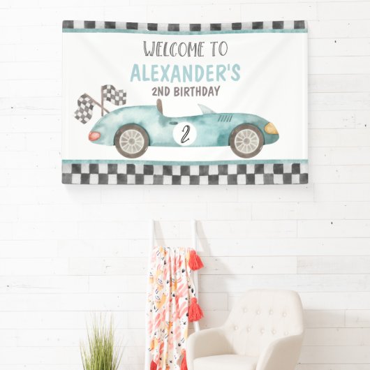 Zwei schnelle 2. Geburtstag wachsen Banner (InSitu)