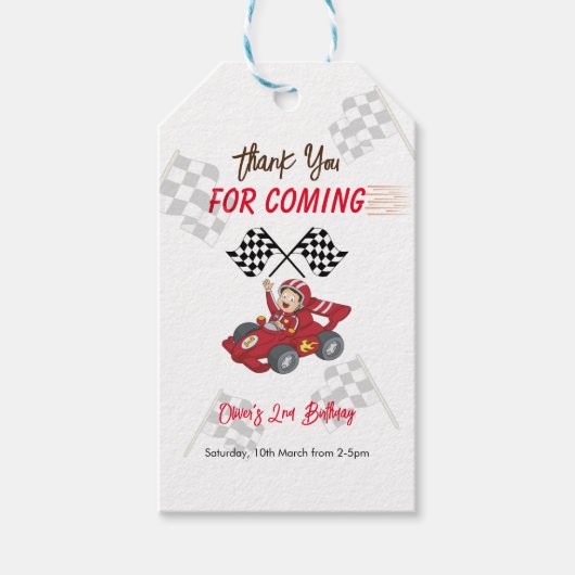 Zwei schnelle 2. Geburtstag wachsen Geschenkanhänger (Vorderseite)