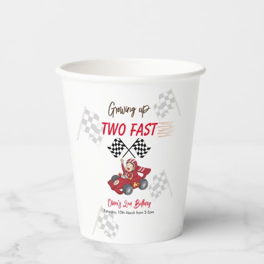 Zwei schnelle 2. Geburtstag wachsen Pappbecher (Vorderseite)
