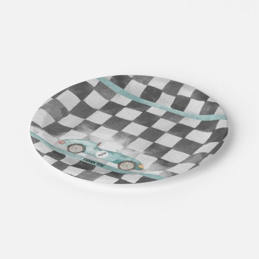 Zwei schnelle 2. Geburtstag wachsen Pappteller (Schrägansicht)