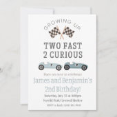Zwei schnelle 2 neugierige Einladung zum Geburtsta (Vorderseite)