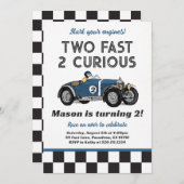Zwei schnelle 2-Party-Rennwagen Party Einladung (Vorne/Hinten)