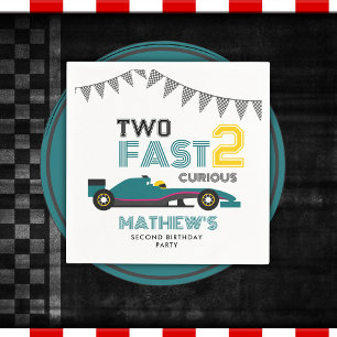 Zwei schnelle 2-Rennen Auto 2. Geburtstag Party Serviette