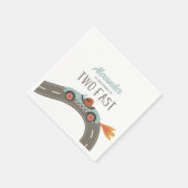 Zwei schnelle BLAUE Race Car Geburtstag Serviette (Ecke)