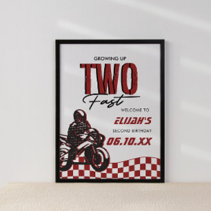 Zwei schnelle Boys 2. Dirt Bike Geburtstag Poster