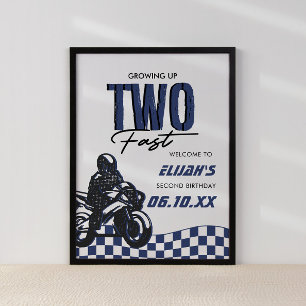 Zwei schnelle Boys 2. Dirt Bike Geburtstag Poster