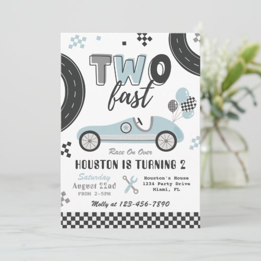 ZWEI schnelle Einladung | Einladung zum Geburtstag (Stehend Vorderseite)