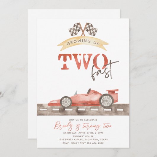 ZWEI schnelle Einladung zum Geburtstag | Einladung (Vorne/Hinten)