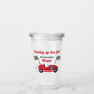 Zwei schnelle festliche Red Race Car zum Geburtsta Acryltrinkbecher