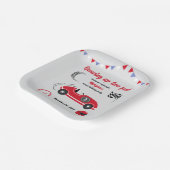 Zwei schnelle festliche Red Race Car zum Geburtsta Pappteller (Gewinkelt)