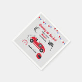 Zwei schnelle festliche Red Race Car zum Geburtsta Serviette (Ecke)