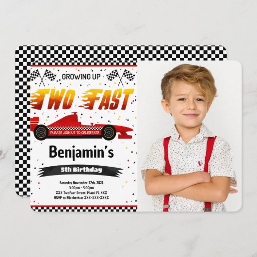 Zwei schnelle Foto-Einladung Einladung (Vorne/Hinten)