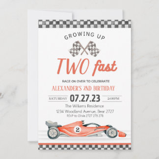 ZWEI Schnelle Geburtstagsfeier Einladung Auto 2. G