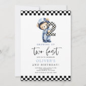 Zwei schnelle Geburtstagsjunge Einladung (Vorderseite)