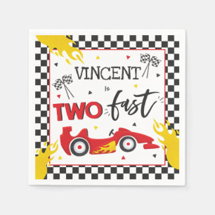 Zwei schnelle Geburtstagsparty Red Race Car 2. Geb Serviette