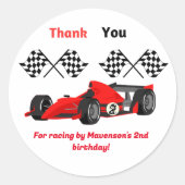 Zwei schnelle Geburtstagsparty Runder Aufkleber (Vorderseite)