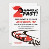 Zwei schnelle Geburtstagsparty wachsen Einladung (Vorne/Hinten)