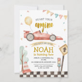 Zwei Schnelle Geburtstagsrennen Einladung (Vorderseite)