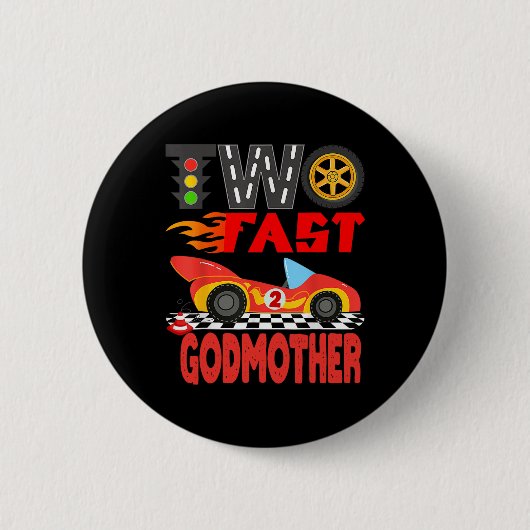 Zwei schnelle Godmutterpit Crew Racing Car Family  Button (Vorderseite)