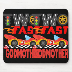 Zwei schnelle Godmutterpit Crew Racing Car Family Mousepad