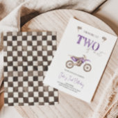 ZWEI Schnelle Lila Bike Einladung Geburtstag