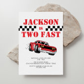 Zwei schnelle moderne Red Race Car Boy 2. Geburtst Einladung