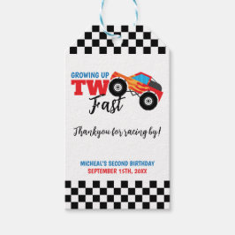 Zwei schnelle Monster Lkw 2 Geburtstag Danke Geschenkanhänger