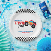 Zwei schnelle Monster LKW 2. Geburtstag Pappteller (Party)