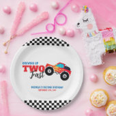 Zwei schnelle Monster LKW 2. Geburtstag Pappteller (Party)